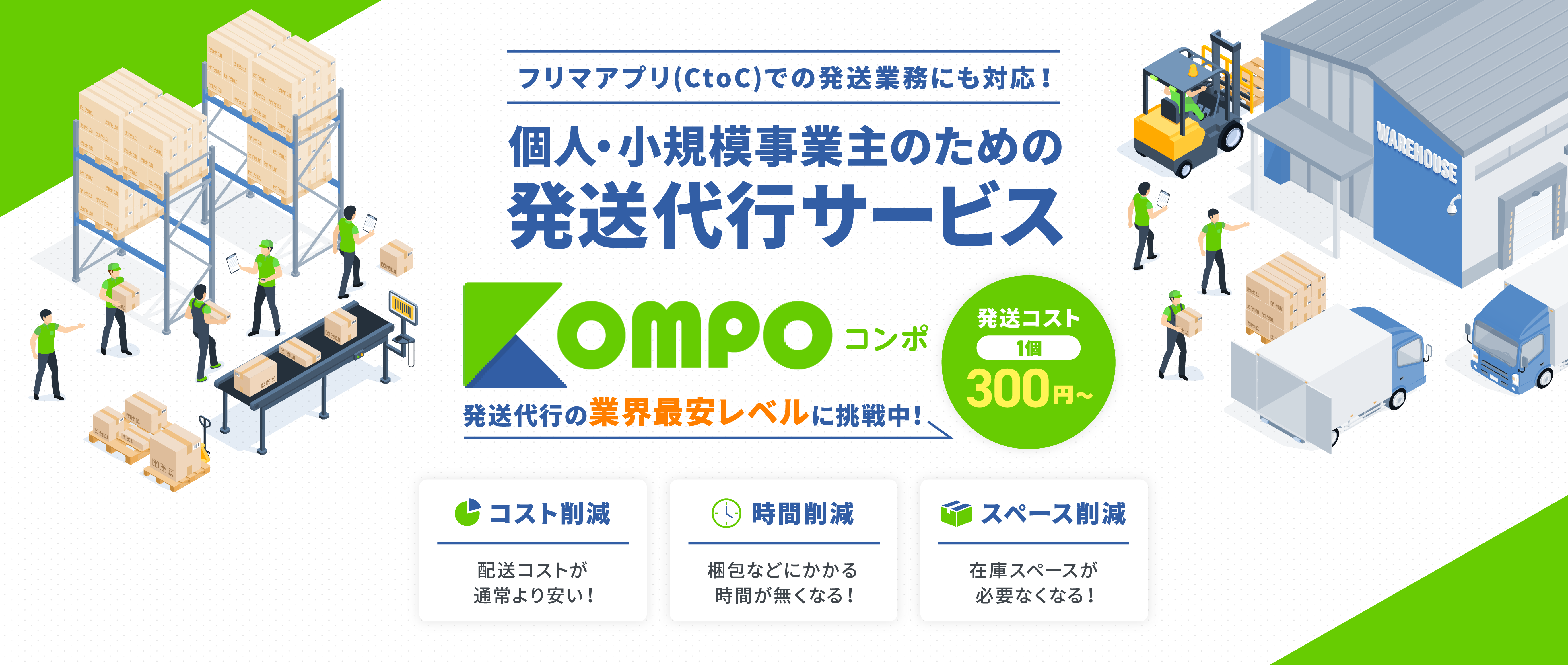 個人・小規模事業主のための発送代行サービス　KOMPO コンポ